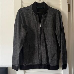Perry Ellis Charcoal Zip-Up Sweater